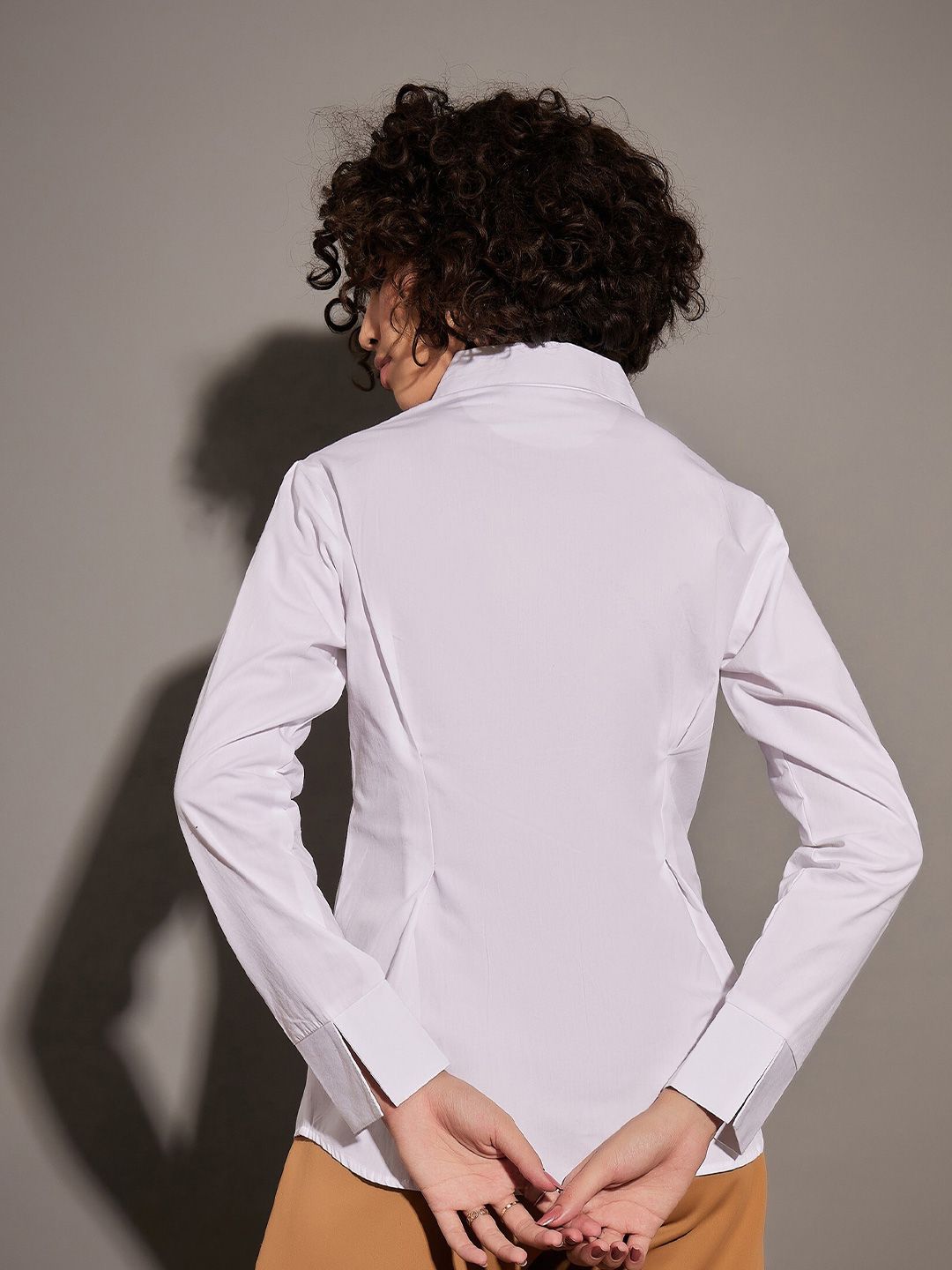 SASSAFRAS White Slim Fit Pleated Pure Cotton Casual Shirt