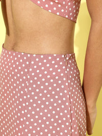 Berrylush Women Pretty Pink Polka Dots Co-ords Dress