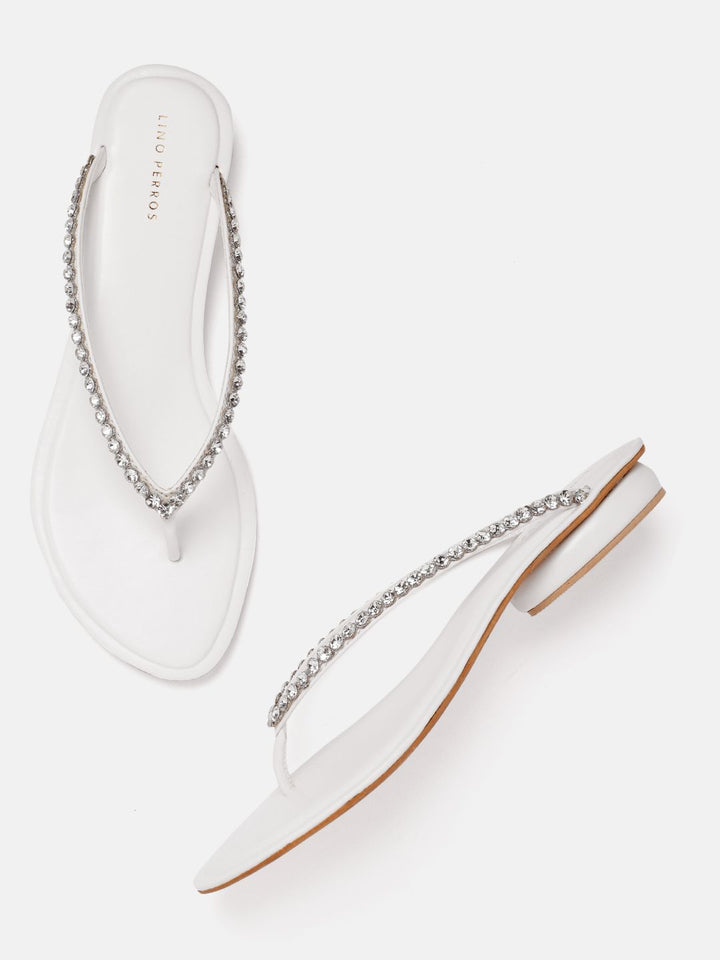 Lino Perros Women Embellished Open Toe Flats