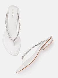 Lino Perros Women Embellished Open Toe Flats