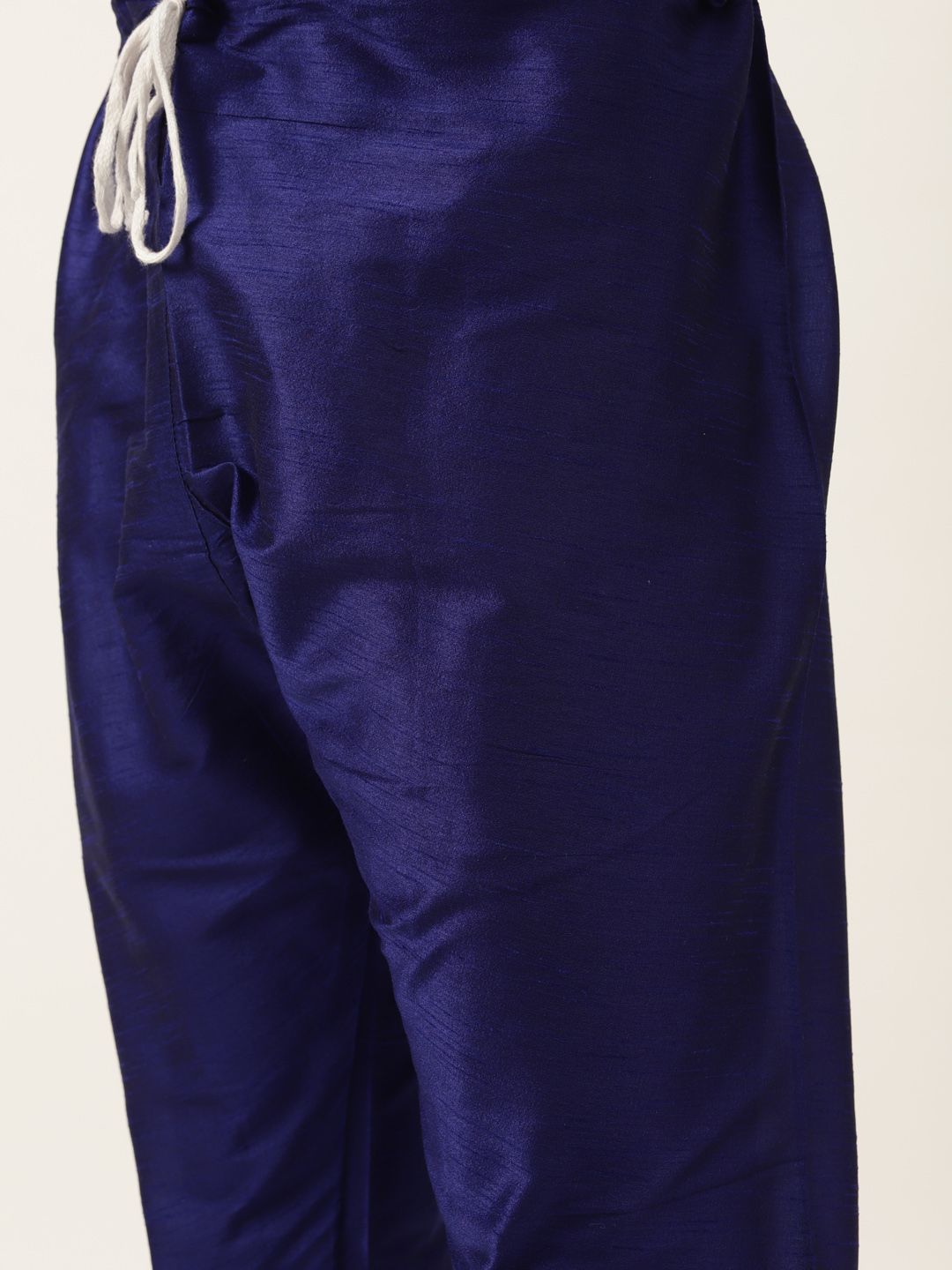 SOJANYA Men Navy Blue Kurta with Churidar & Nehru Jacket