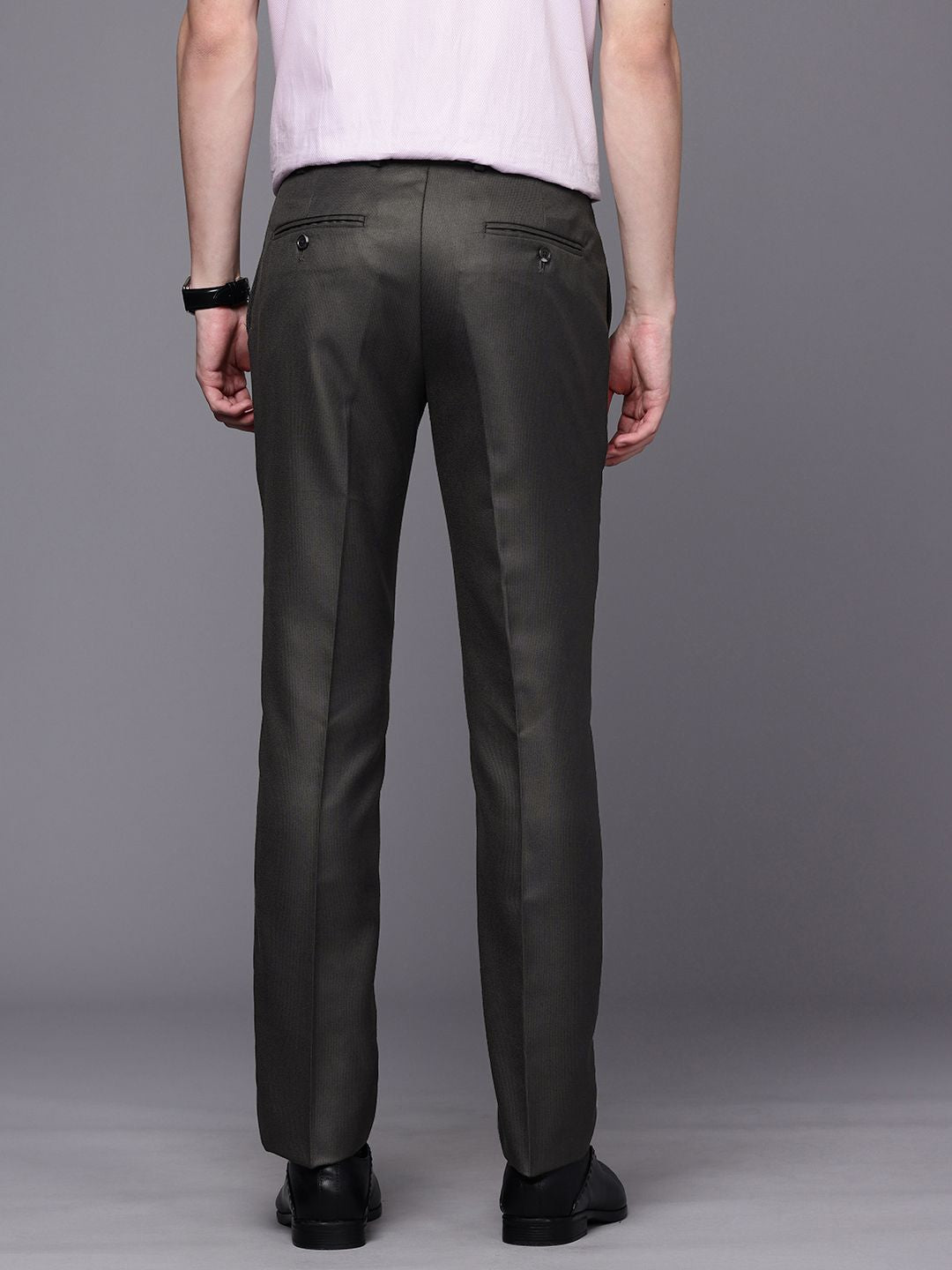 Raymond Men Textured Slim Fit Formal Trousers