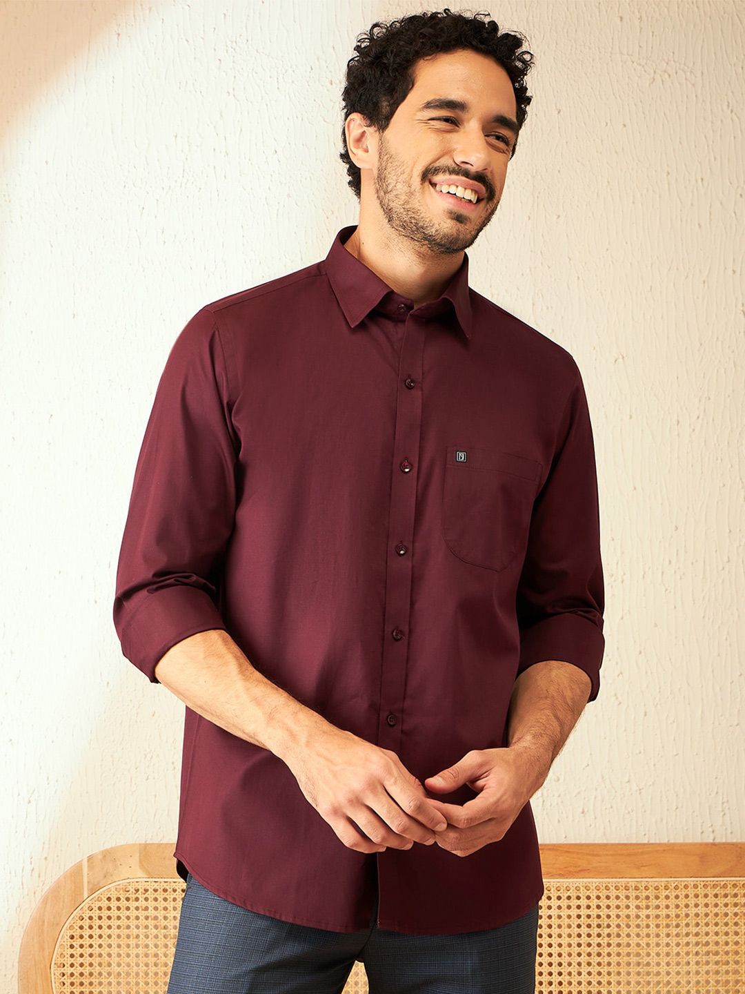 DENNISON Smart Spread Collar Cotton Formal Shirt