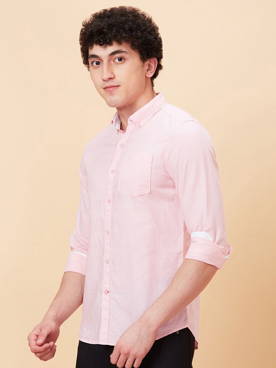 Being Human Button-Down Collar Slim Fit Cotton Casual Shirt