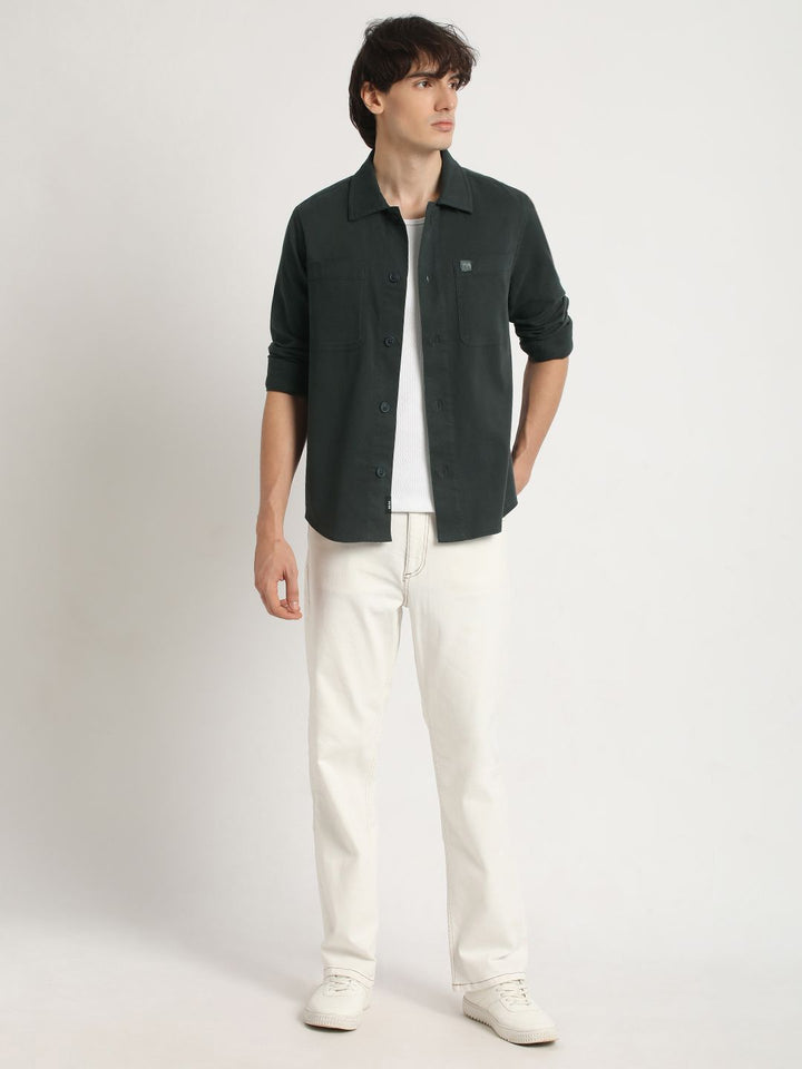 THE BEAR HOUSE Men Pure Cotton Solid Regular Fit Casual Shirt