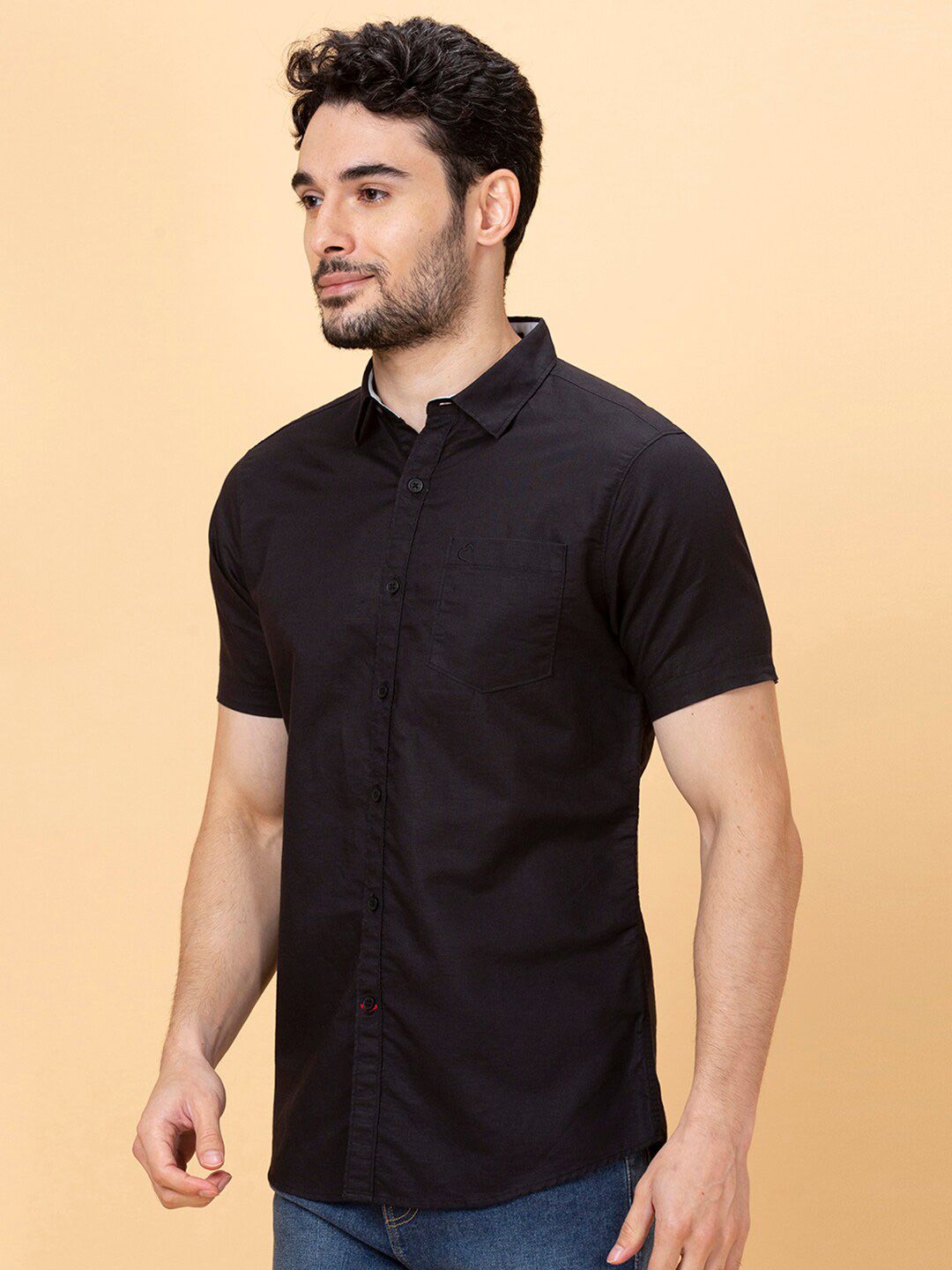 Being Human Spread Collar Slim Fit Cotton Casual Shirt