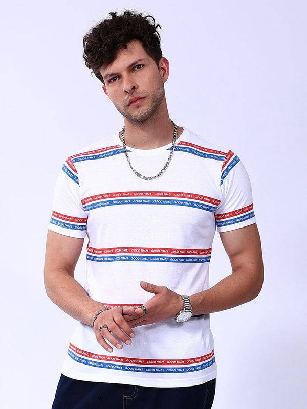 The Indian Garage Co Men Striped T-shirt