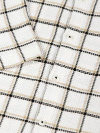 Thomas Scott Men Premium Slim Fit Windowpane Checked Casual Shirt