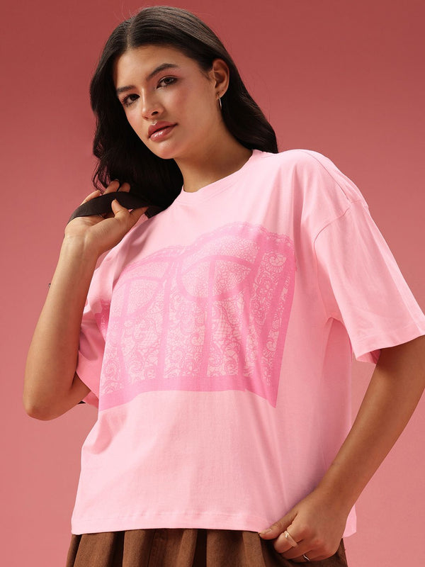 DressBerry Relaxed Fit Graphic Printed Pure Cotton T-shirt