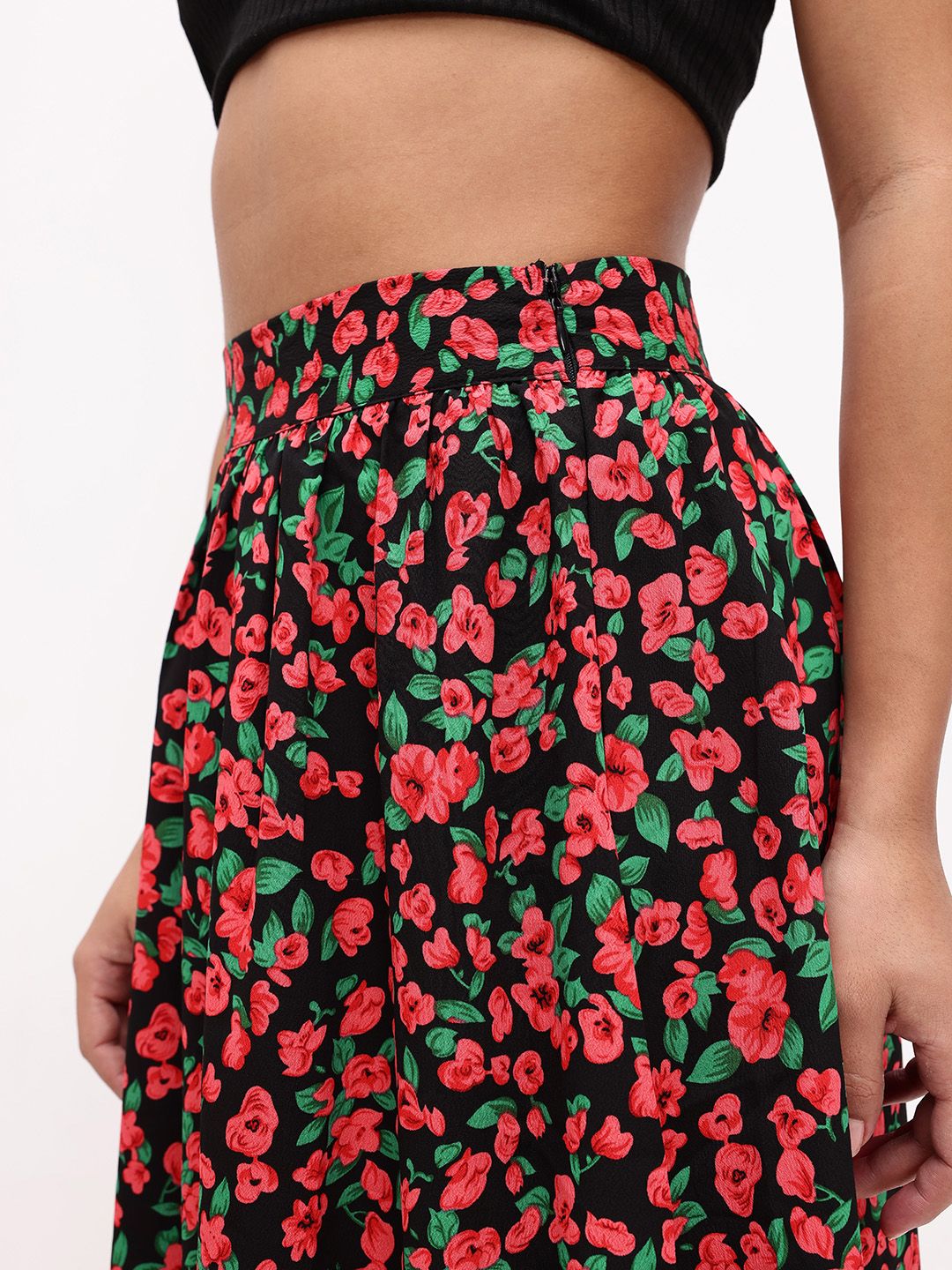 DressBerry Women Eye Catching Floral print A-Line Maxi Skirt