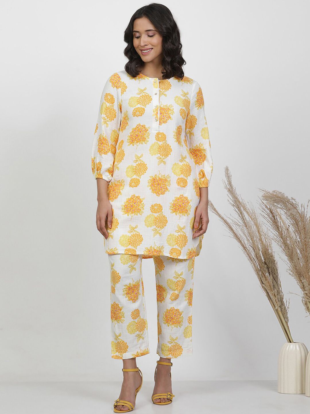 W Floral Print Cotton Pure Cotton A-Line Co-Ords