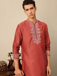 House of Pataudi Floral Embroidered Sequinned Detail Jashn Kurta