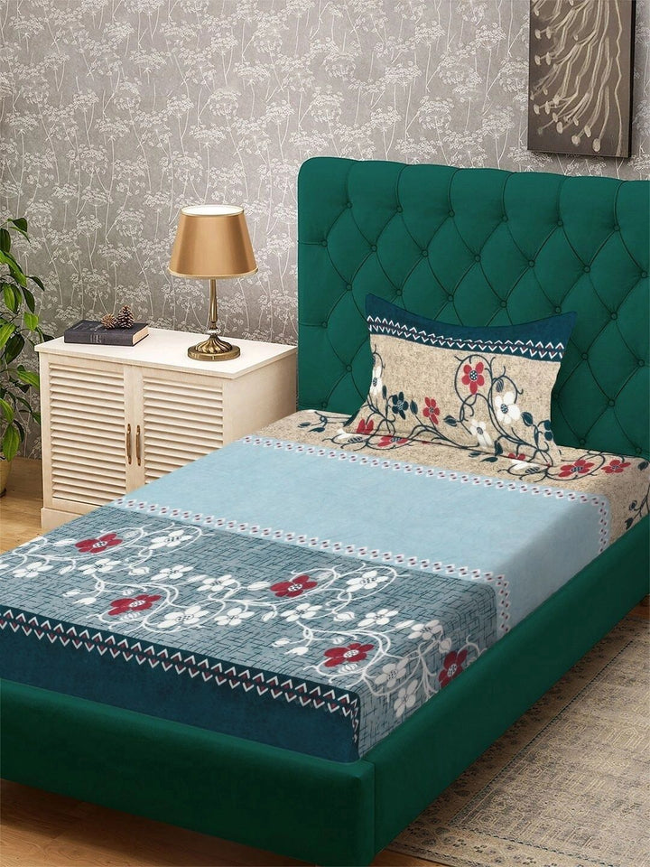 Moda Rapido X KLOTTHE Cadar Bujang Bulu Bunga 300 TC dengan 1 Sarung Bantal-225X150 cm