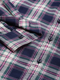 The Indian Garage Co Men Black Comfort Tartan Checked Casual Shirt