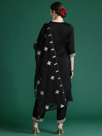 Indo Era Ethnic Motifs Embroidered Gotta Patti Kurta With Trousers & Dupatta