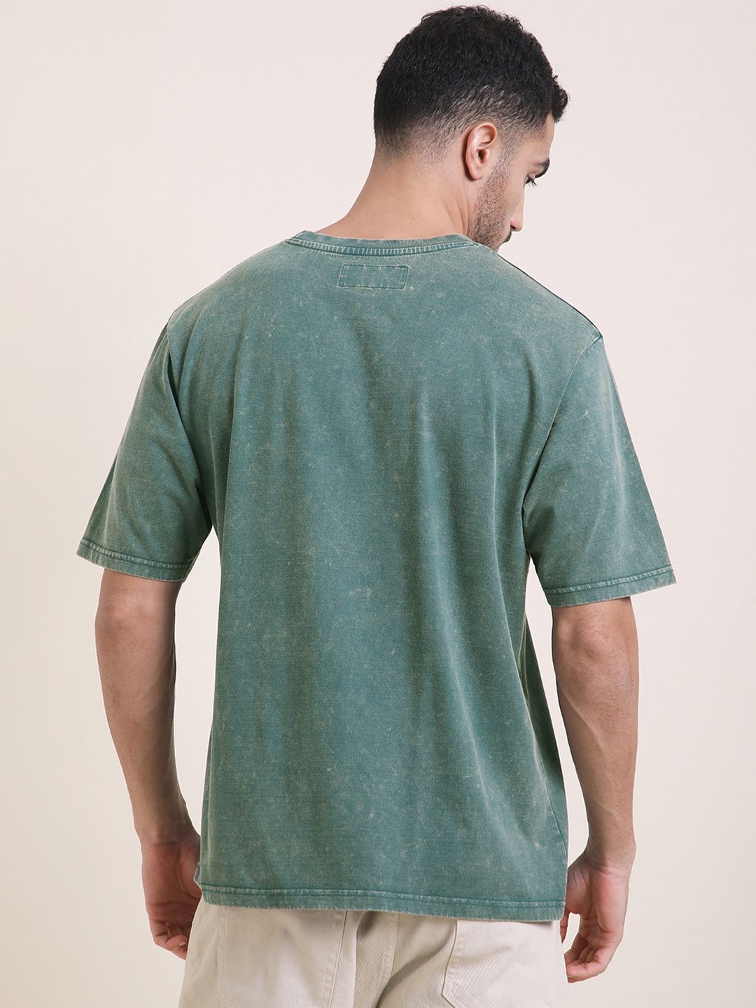 DILLINGER Men Oversized Short Sleeve Acid Washed Printed Tshirt