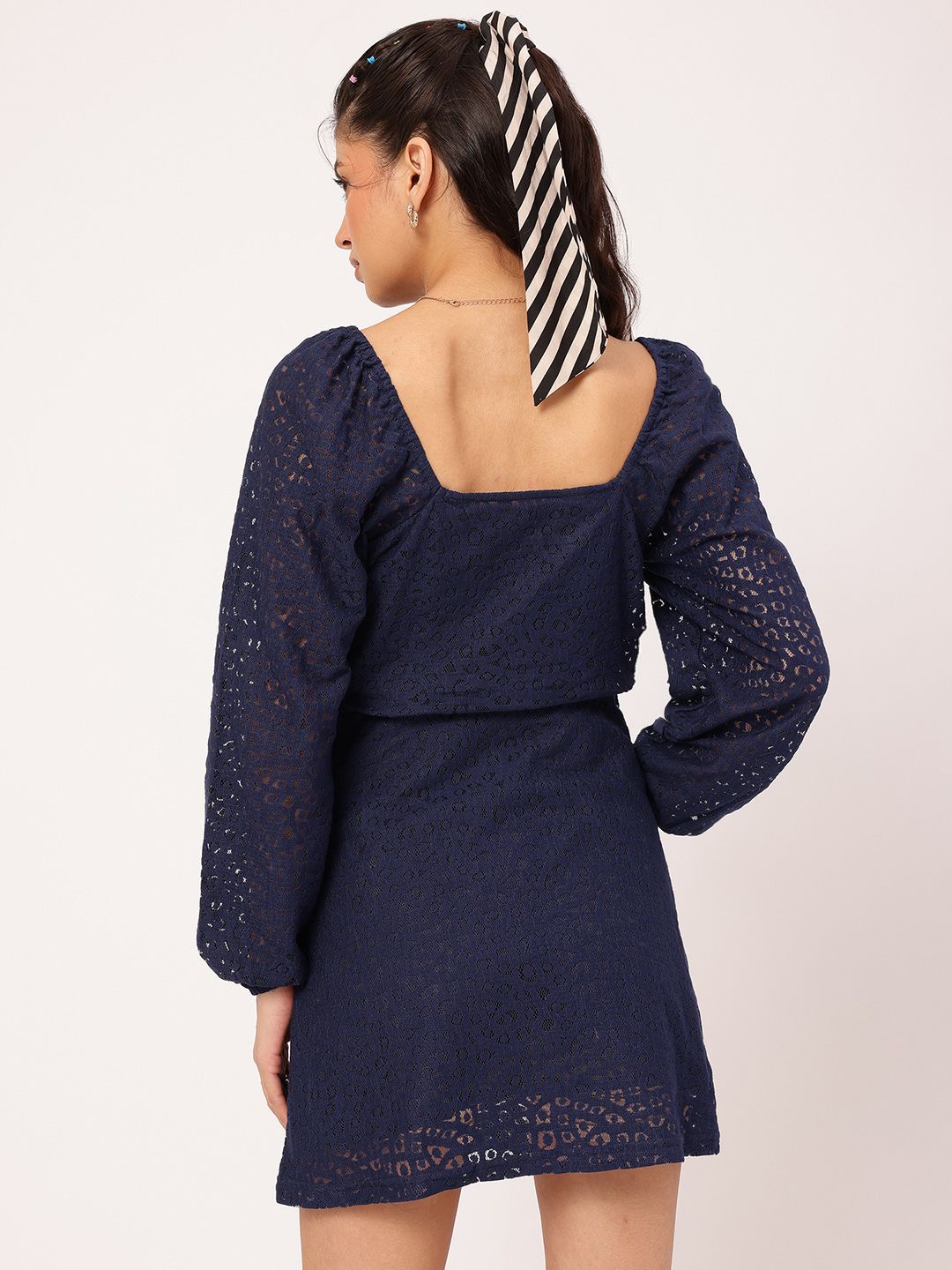 DressBerry Everyday Stylish Lacy-Love Fit & Flare Mini Dress