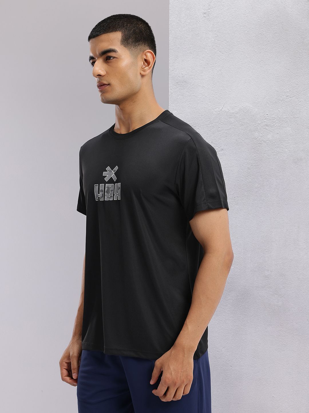 HRX by Hrithik Roshan Brand Logo Print Rapid-Dry Training T-shirt