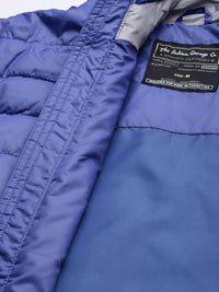 The Indian Garage Co Men Colourblock Hooded Slim Fit Puffer Jacket