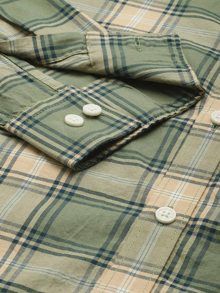 Being Human Slim Fit Checked Pure Cotton Casual Shirt