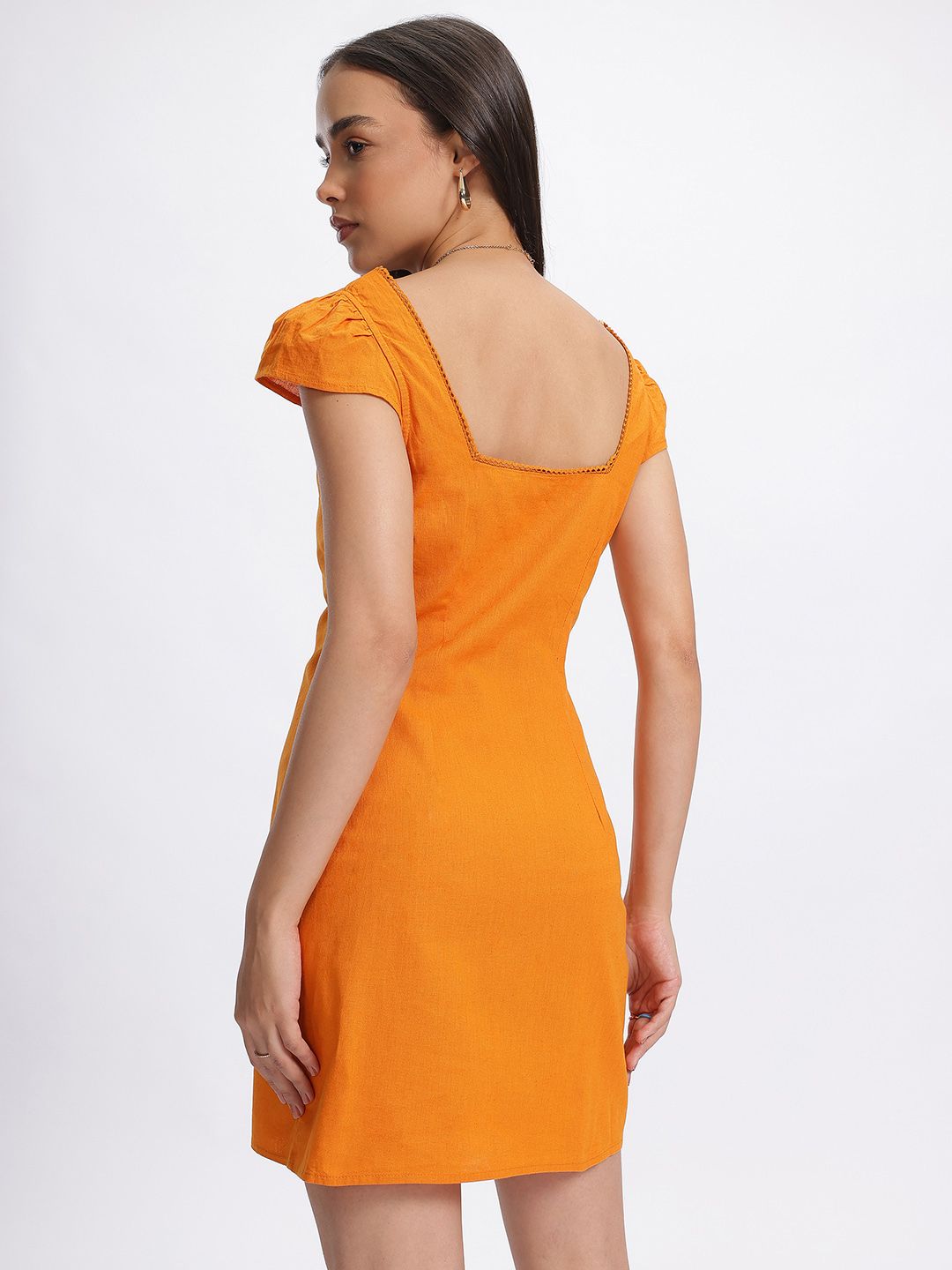 DressBerry Sunkissed Beauty Sweetheart Neck Lace Insert Mini Dress