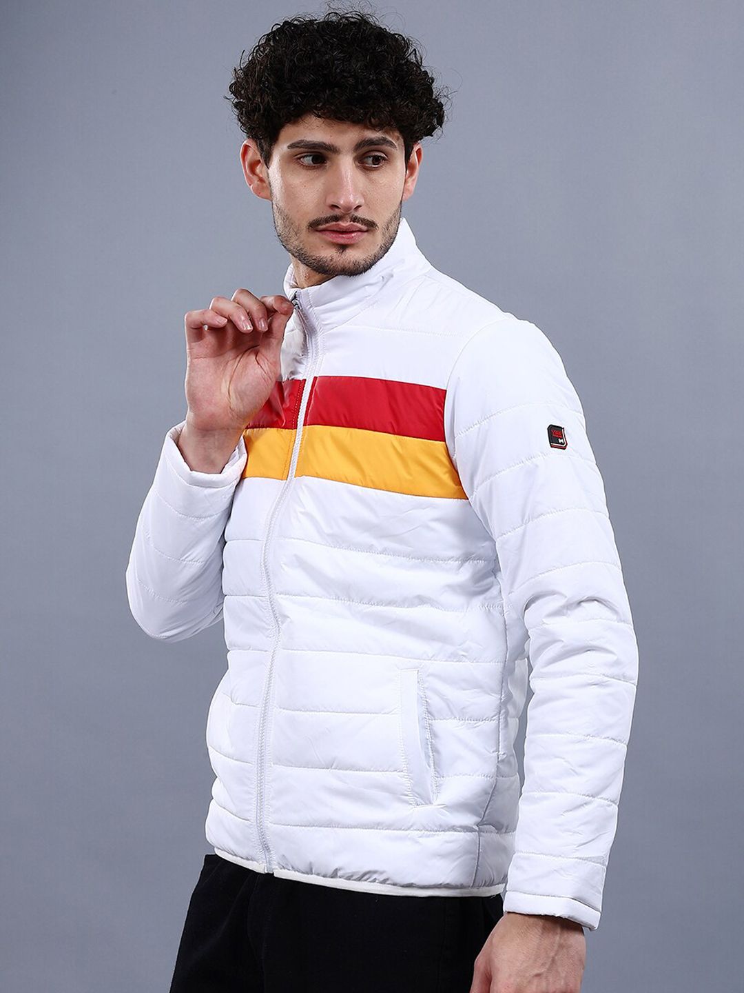 The Indian Garage Co Men Colourblock Regular Fit Puffer Jacket