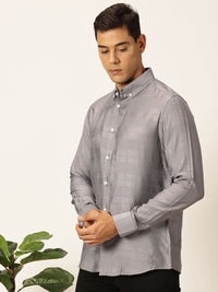 Thomas Scott Men Premium Button-Down Collar Tartan Checked Cotton Slim Fit Casual Shirt