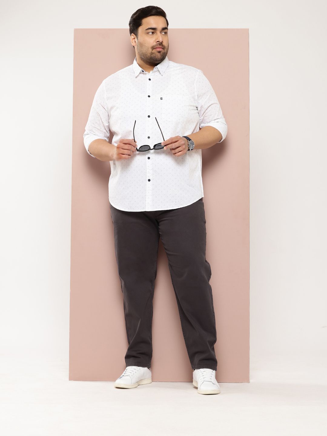 Thomas Scott Plus Size Premium Printed Pure Cotton Casual Shirt