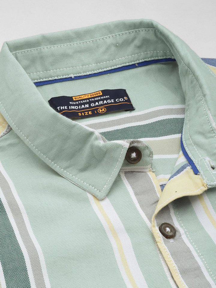 The Indian Garage Co Men Slim Fit Opaque Striped Casual Shirt