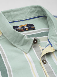 The Indian Garage Co Men Slim Fit Opaque Striped Casual Shirt