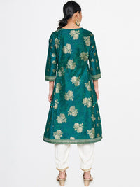 Global Desi V-Neck Floral Printed Anarkali Kurta