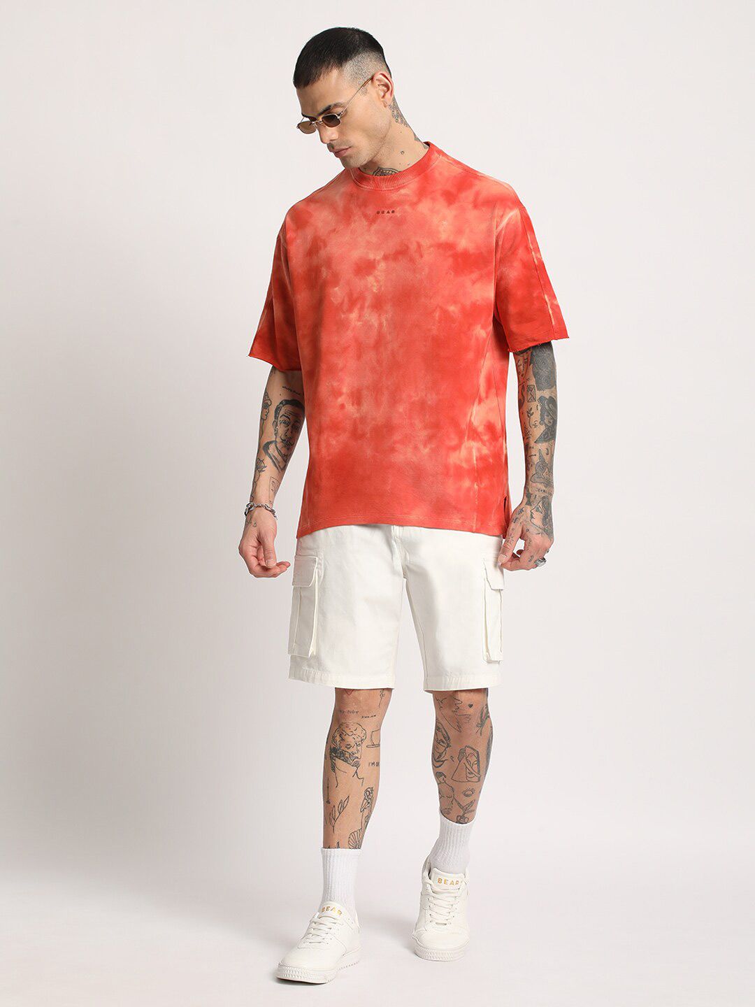 THE BEAR HOUSE Men Tie & Dye Loose Fit Cotton T-Shirt