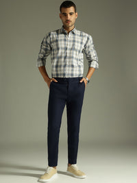 DENNISON Men Textured Smart Tapered Fit Trousers