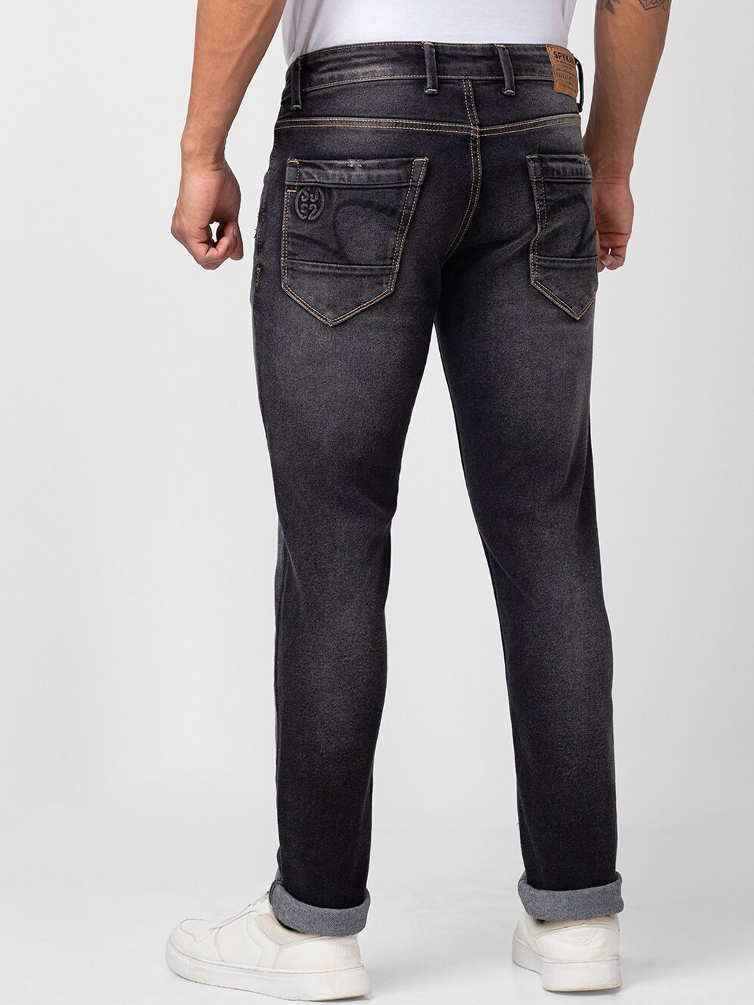SPYKAR Men Slim Fit Low-Rise Low Distress Heavy Fade Jeans