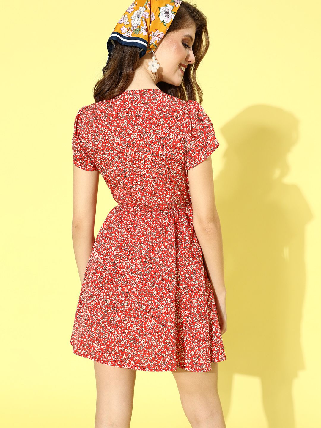 Berrylush Women Gorgeous Red Floral Fantasy Dress