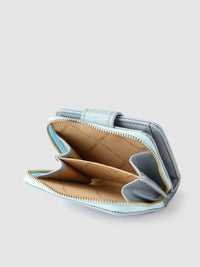 Lino Perros Women Blue Croc Textured Two Fold Wallet