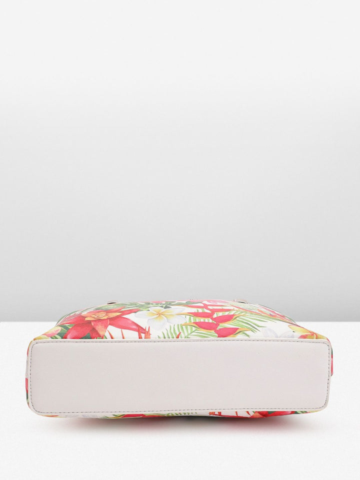 Lino Perros Floral Printed Structured Shoulder Bag
