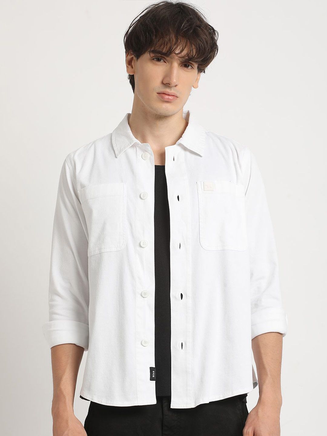 THE BEAR HOUSE Regular Fit Pure Cotton Overshirt