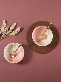 URBAN SPACE Pink 2 Pieces Printed Matte Dishwasher and Microwave Safe Bowls
