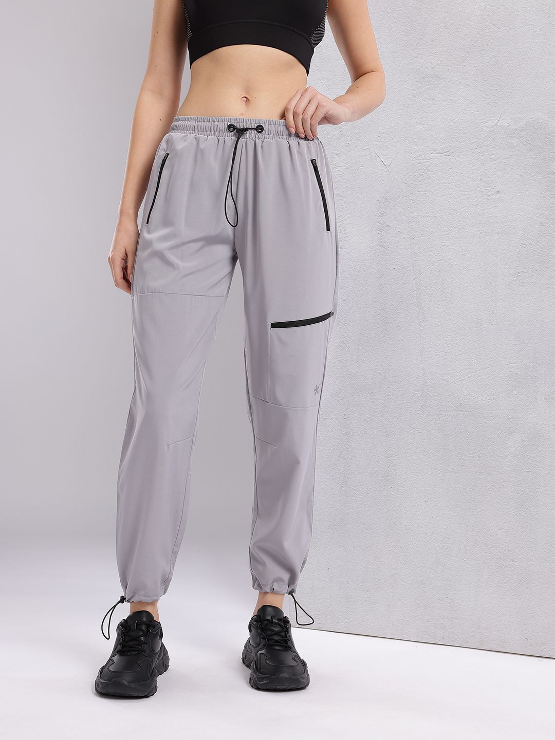 HRX by Hrithik Roshan Women Mid-Rise Regular Fit Running  Joggers with Toggle Hem