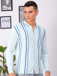 The Indian Garage Co Men Relaxed Fit Striped Flat Knit Polo Resortwear Shirt