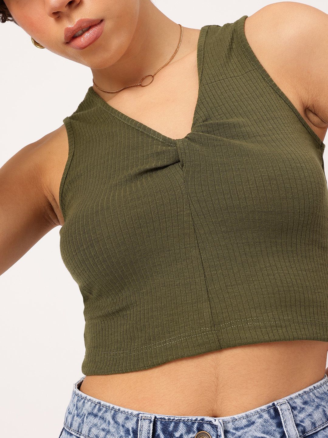 DressBerry Chill & Thrill Twisted Ribbed Crop Top