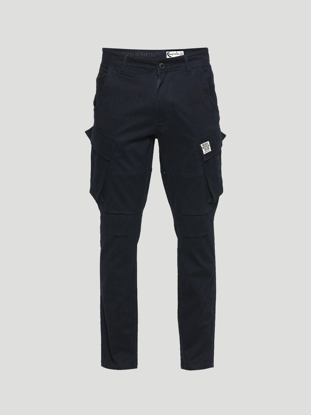 Being Human Men Slim Fit Mid-Rise Plain Cargos