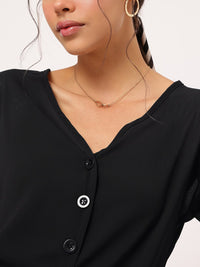 DressBerry Extravagant Ease V-Neck Semi-Sheer Top