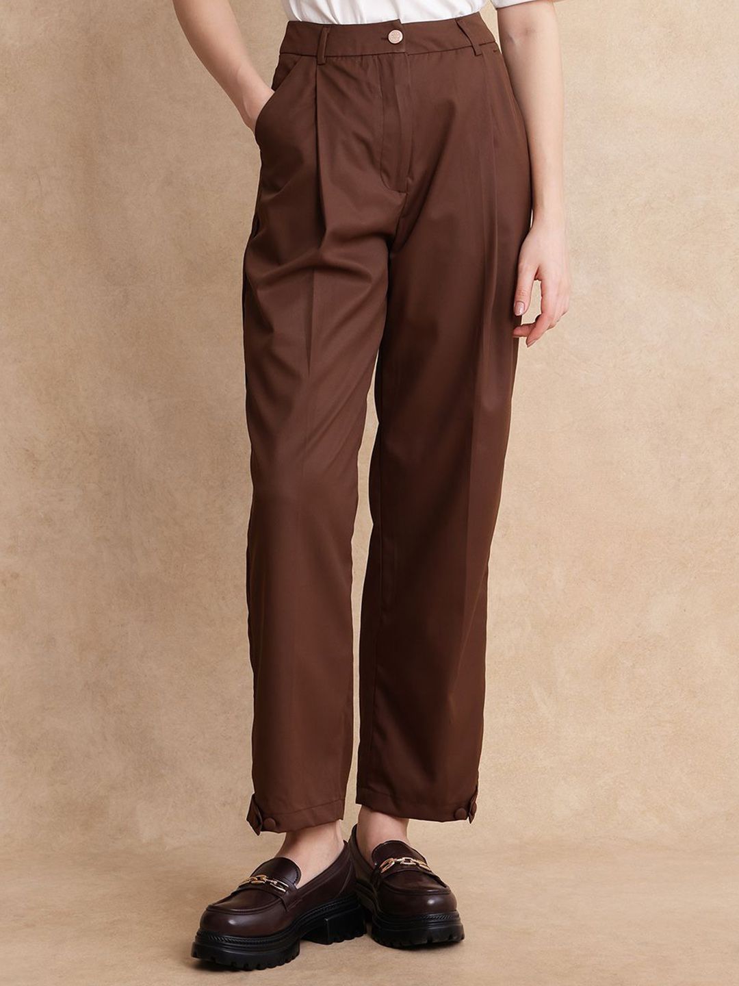 RAREISM Women Tailored Flared High-Rise Trouser