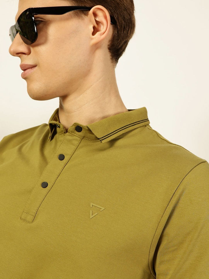 Thomas Scott Men Solid Polo Collar Cotton T-shirt