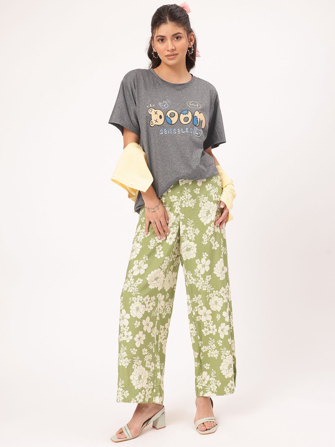 DressBerry Cuddly Crew Printed Relaxed Fit Tee