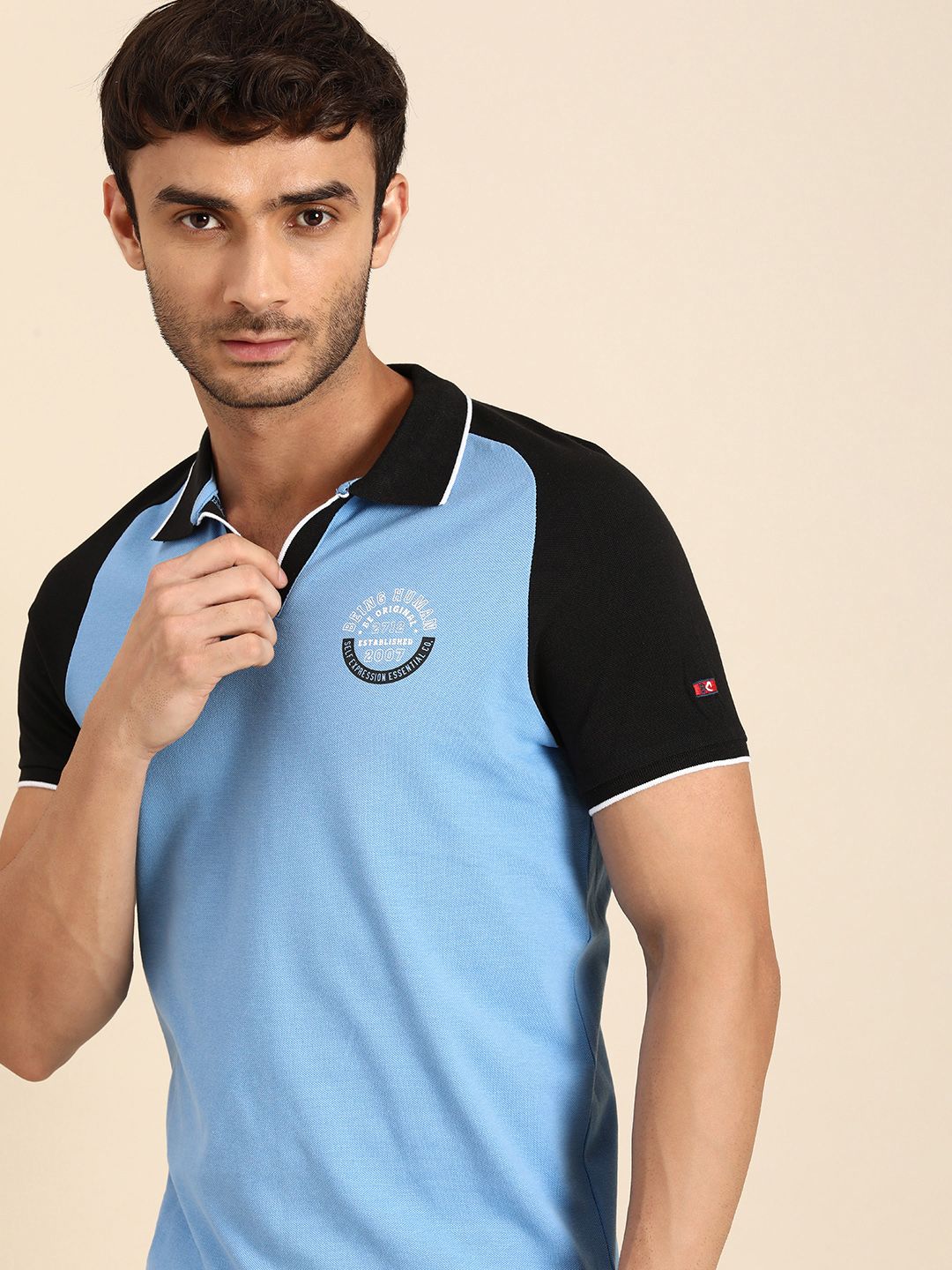 Being Human Polo Collar Pure Cotton T-shirt