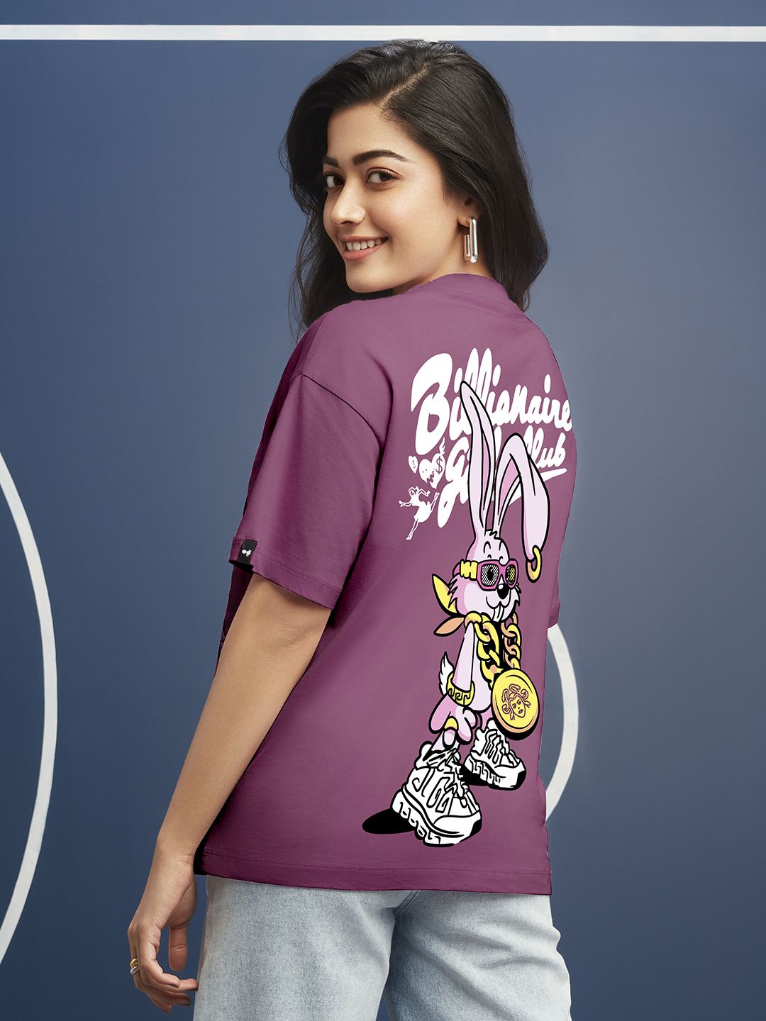 Bewakoof Graphic Printed Drop-Shoulder Sleeves Oversized Pure Cotton T-shirt