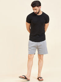 Sweet Dreams Men Grey Melange Mid-Rise Lounge Shorts